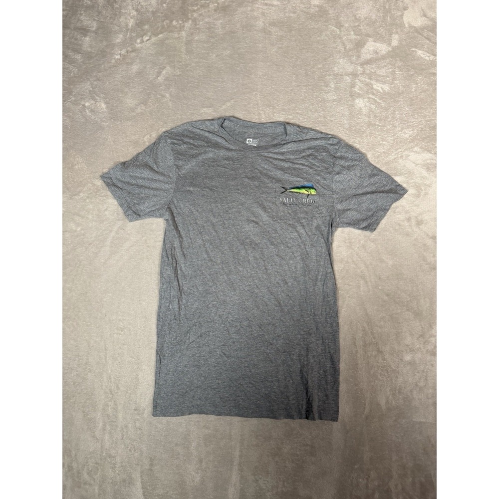 Salty Crew El Dorado Mens Medium Graphic T-Shirt Heather Gray Mahi Mahi Fish
